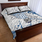 Personalized Canterbury-Bankstown Bulldogs Rugby Quilt Bed Set Urban Street Graffiti Style - Distressed Splatter Elements