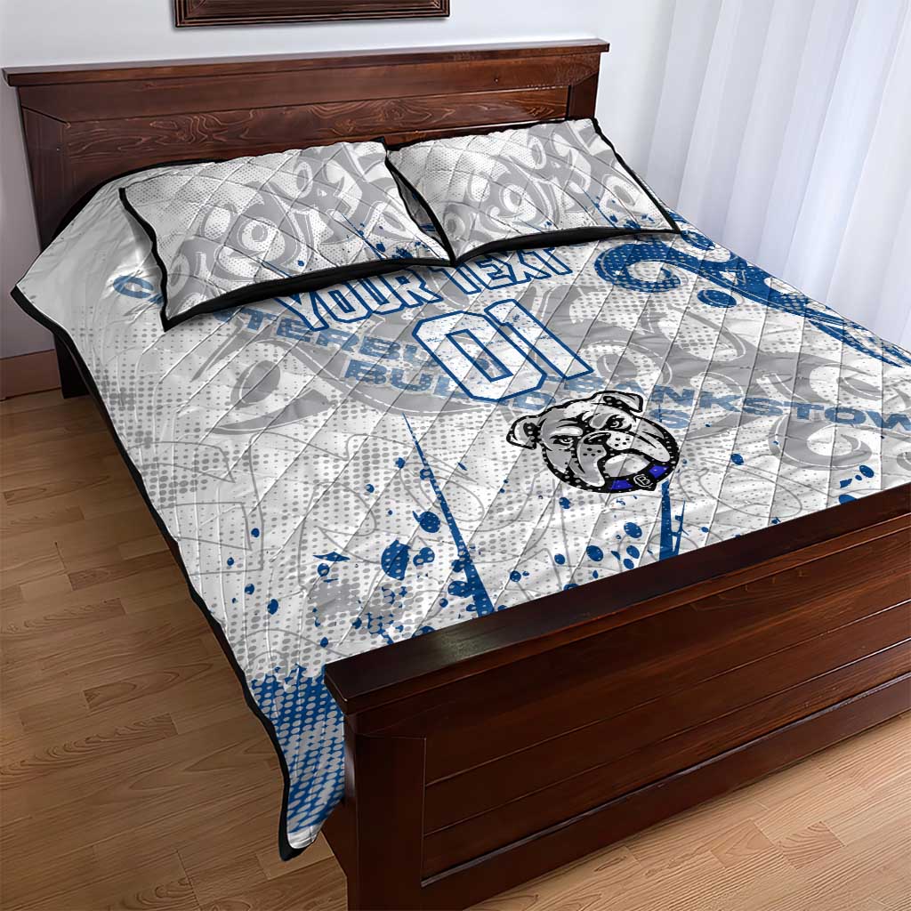 Personalized Canterbury-Bankstown Bulldogs Rugby Quilt Bed Set Urban Street Graffiti Style - Distressed Splatter Elements
