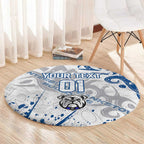 Personalized Canterbury-Bankstown Bulldogs Rugby Round Carpet Urban Street Graffiti Style - Distressed Splatter Elements
