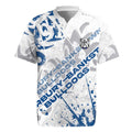 Personalized Canterbury-Bankstown Bulldogs Rugby Rugby Jersey Urban Street Graffiti Style - Distressed Splatter Elements