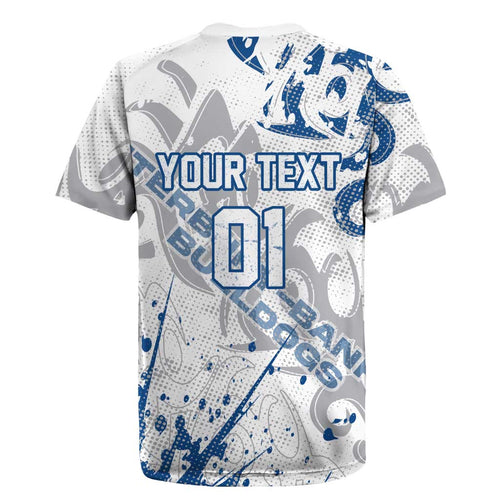 Personalized Canterbury-Bankstown Bulldogs Rugby Rugby Jersey Urban Street Graffiti Style - Distressed Splatter Elements
