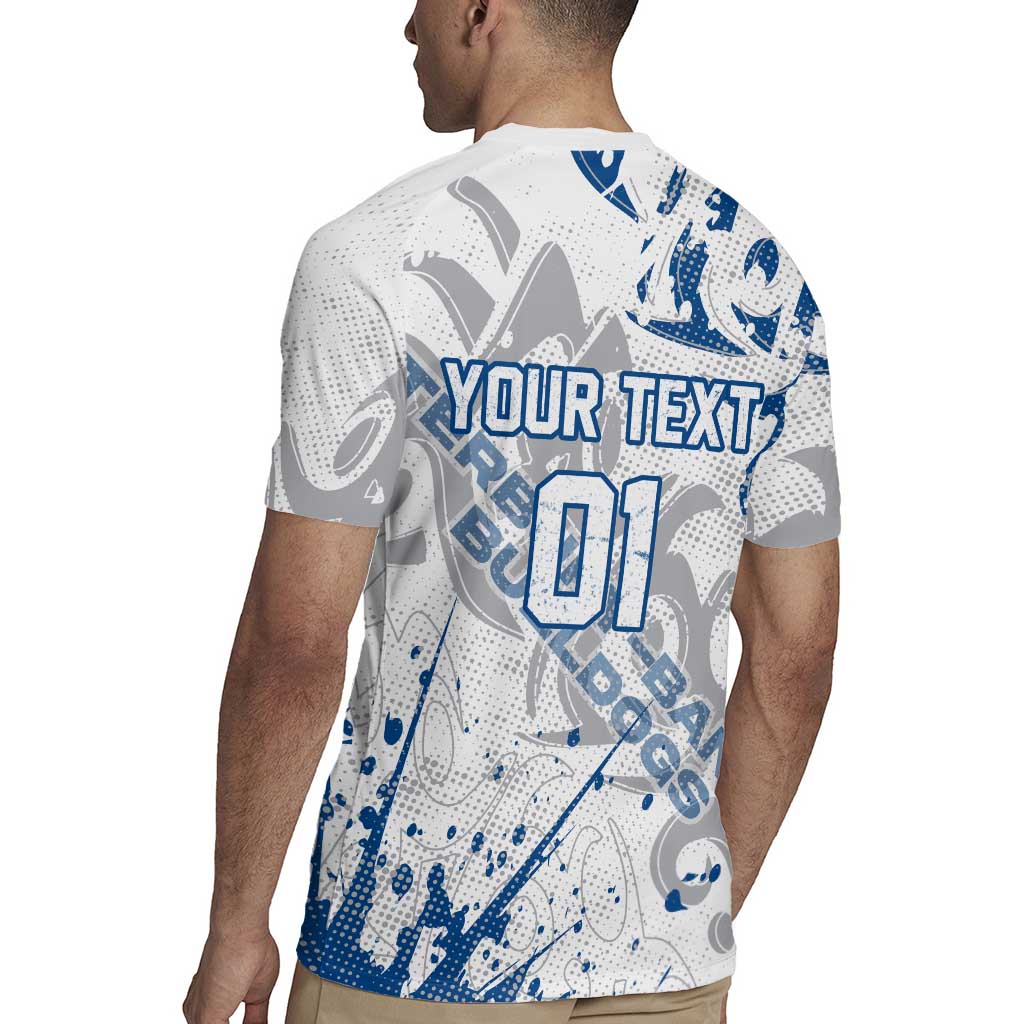 Personalized Canterbury-Bankstown Bulldogs Rugby Rugby Jersey Urban Street Graffiti Style - Distressed Splatter Elements