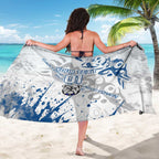 Personalized Canterbury-Bankstown Bulldogs Rugby Sarong Urban Street Graffiti Style - Distressed Splatter Elements