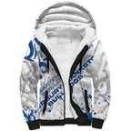 Personalized Canterbury-Bankstown Bulldogs Rugby Sherpa Hoodie Urban Street Graffiti Style - Distressed Splatter Elements