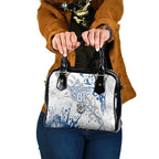 Personalized Canterbury-Bankstown Bulldogs Rugby Shoulder Handbag Urban Street Graffiti Style - Distressed Splatter Elements