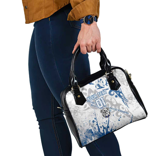 Personalized Canterbury-Bankstown Bulldogs Rugby Shoulder Handbag Urban Street Graffiti Style - Distressed Splatter Elements