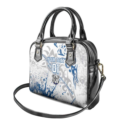 Personalized Canterbury-Bankstown Bulldogs Rugby Shoulder Handbag Urban Street Graffiti Style - Distressed Splatter Elements