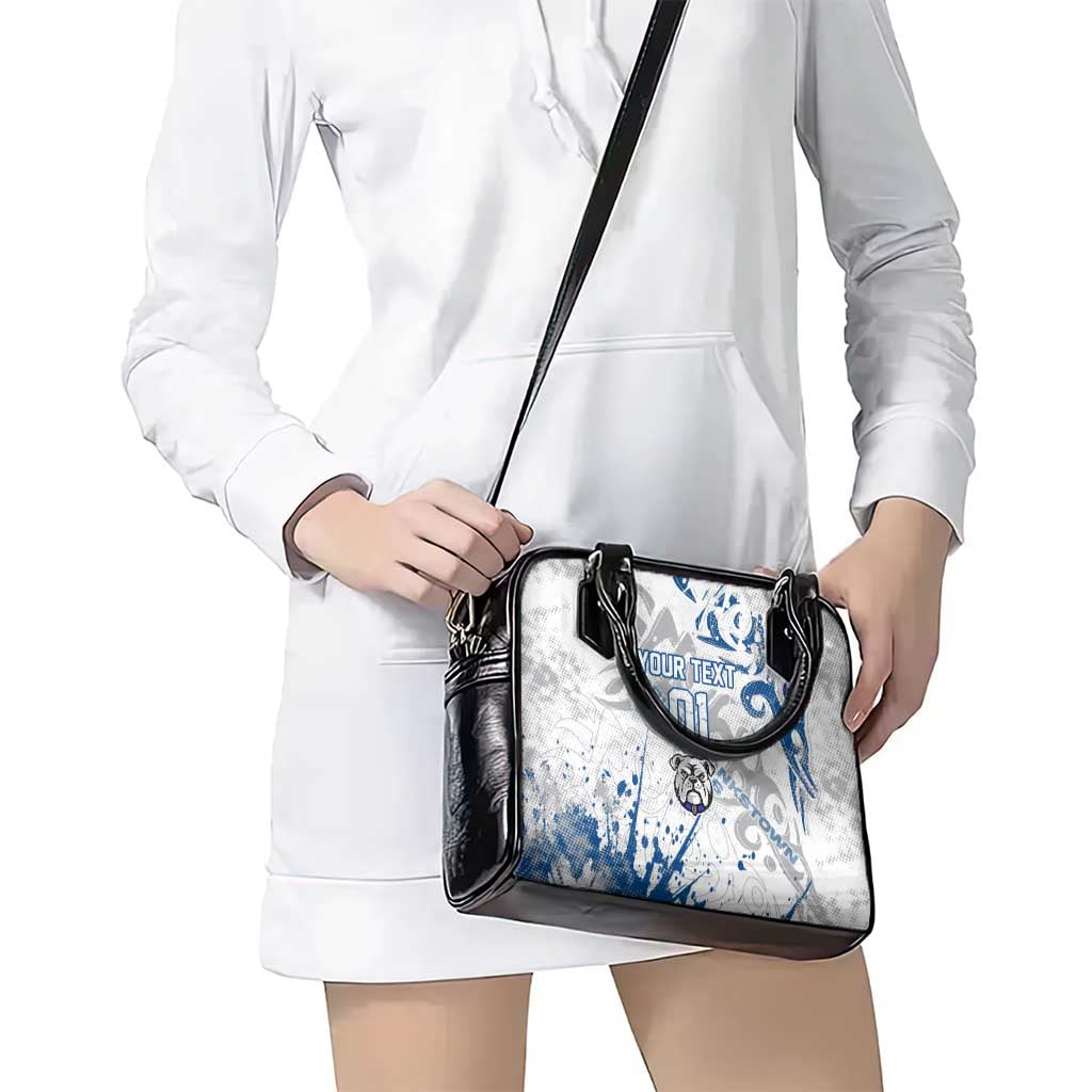 Personalized Canterbury-Bankstown Bulldogs Rugby Shoulder Handbag Urban Street Graffiti Style - Distressed Splatter Elements