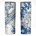 Personalized Canterbury-Bankstown Bulldogs Rugby Skinny Tumbler Urban Street Graffiti Style - Distressed Splatter Elements