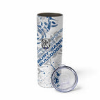Personalized Canterbury-Bankstown Bulldogs Rugby Skinny Tumbler Urban Street Graffiti Style - Distressed Splatter Elements