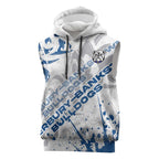 Personalized Canterbury-Bankstown Bulldogs Rugby Sleeveless Hoodie Urban Street Graffiti Style - Distressed Splatter Elements
