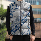 Personalized Canterbury-Bankstown Bulldogs Rugby Sleeveless Puffer Jacket Urban Street Graffiti Style - Distressed Splatter Elements