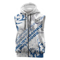 Personalized Canterbury-Bankstown Bulldogs Rugby Sleeveless Zip Hoodie Urban Street Graffiti Style - Distressed Splatter Elements