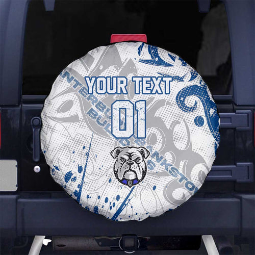 Personalized Canterbury-Bankstown Bulldogs Rugby Spare Tire Cover Urban Street Graffiti Style - Distressed Splatter Elements