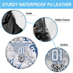 Personalized Canterbury-Bankstown Bulldogs Rugby Spare Tire Cover Urban Street Graffiti Style - Distressed Splatter Elements