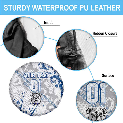 Personalized Canterbury-Bankstown Bulldogs Rugby Spare Tire Cover Urban Street Graffiti Style - Distressed Splatter Elements
