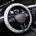 Canterbury-Bankstown Bulldogs Rugby Steering Wheel Cover Urban Street Graffiti Style - Distressed Splatter Elements