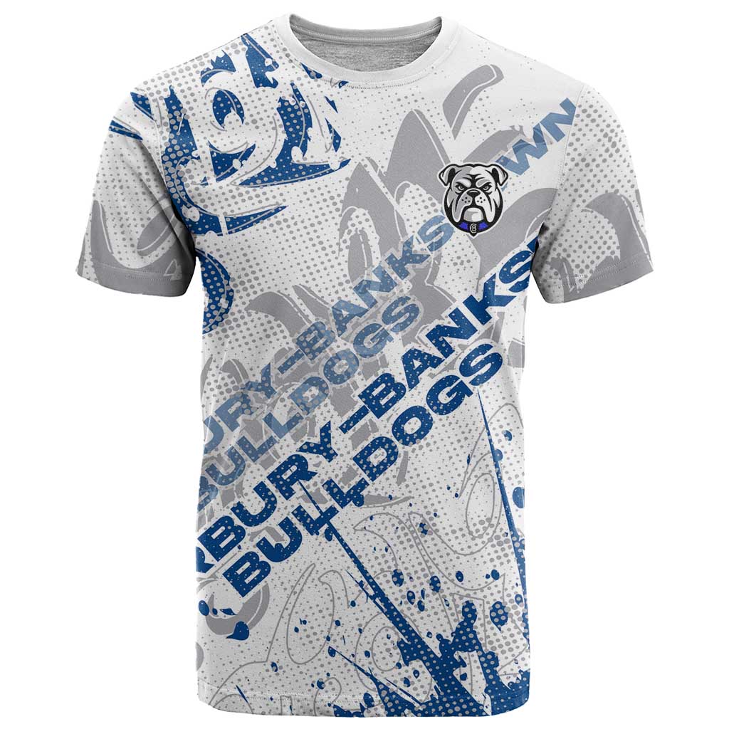 Personalized Canterbury-Bankstown Bulldogs Rugby T Shirt Urban Street Graffiti Style - Distressed Splatter Elements