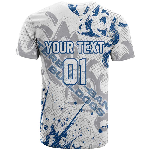Personalized Canterbury-Bankstown Bulldogs Rugby T Shirt Urban Street Graffiti Style - Distressed Splatter Elements