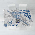 Personalized Canterbury-Bankstown Bulldogs Rugby Tablecloth Urban Street Graffiti Style - Distressed Splatter Elements