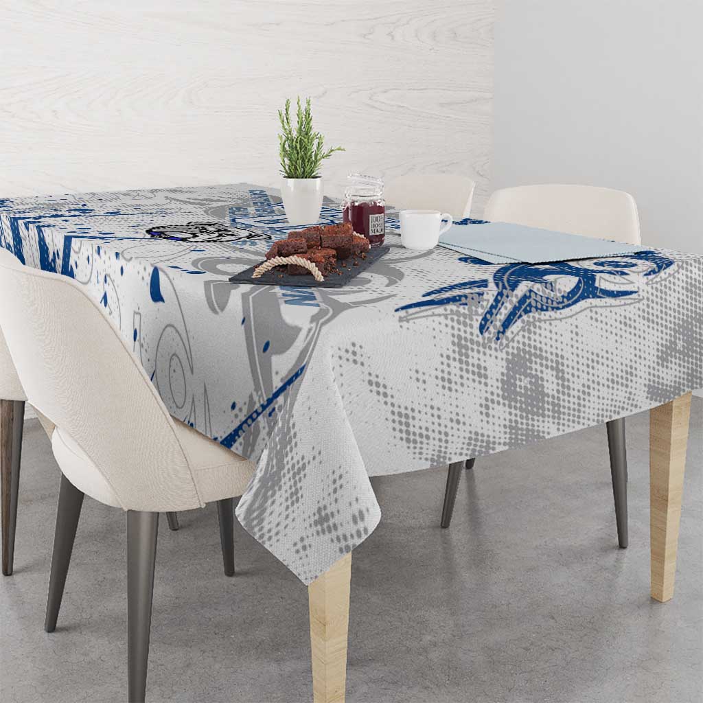 Personalized Canterbury-Bankstown Bulldogs Rugby Tablecloth Urban Street Graffiti Style - Distressed Splatter Elements