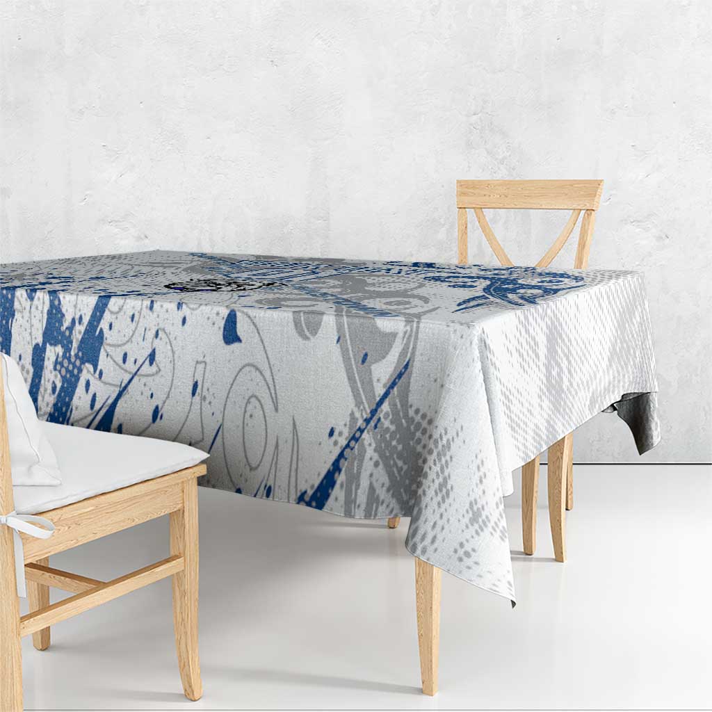 Personalized Canterbury-Bankstown Bulldogs Rugby Tablecloth Urban Street Graffiti Style - Distressed Splatter Elements