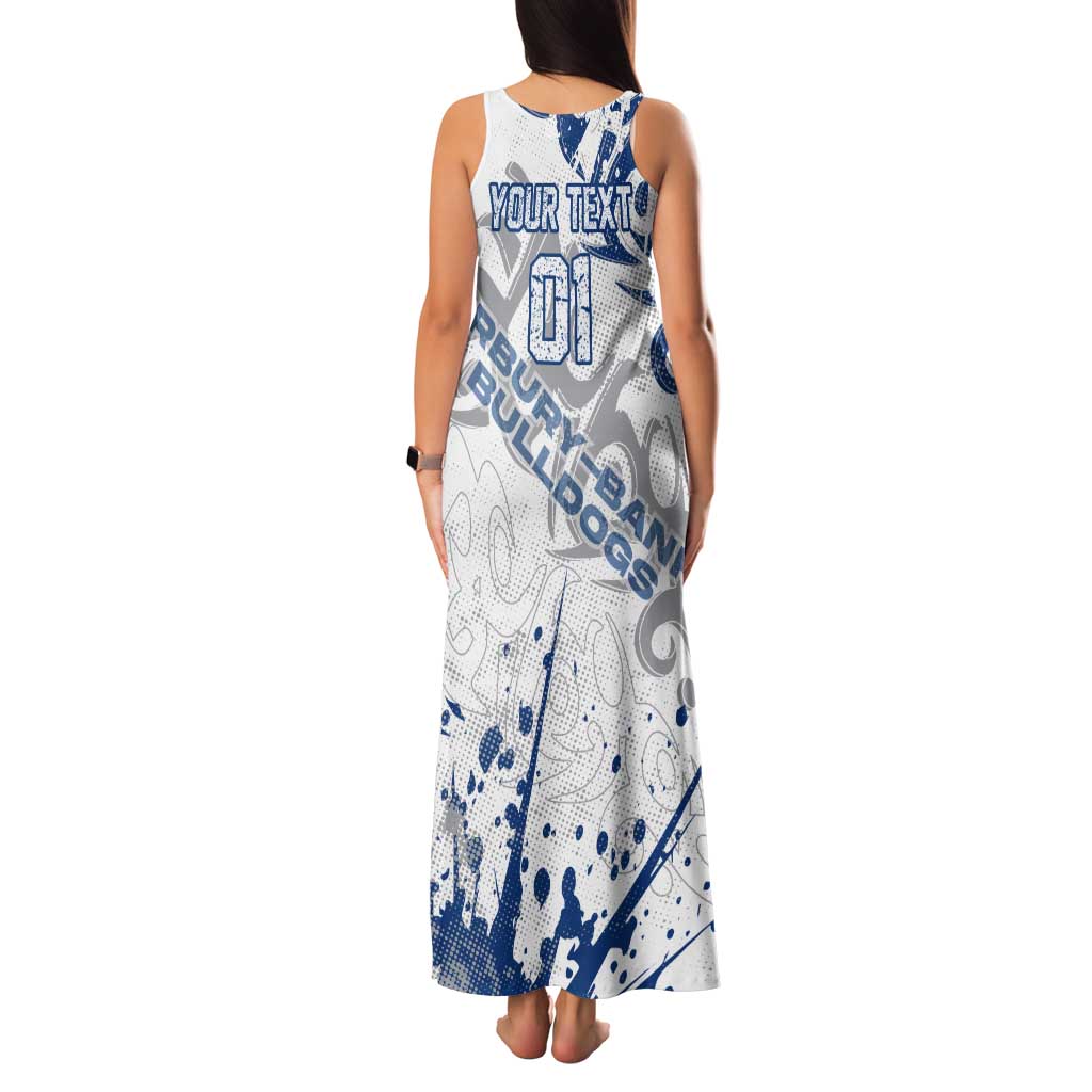 Personalized Canterbury-Bankstown Bulldogs Rugby Tank Maxi Dress Urban Street Graffiti Style - Distressed Splatter Elements