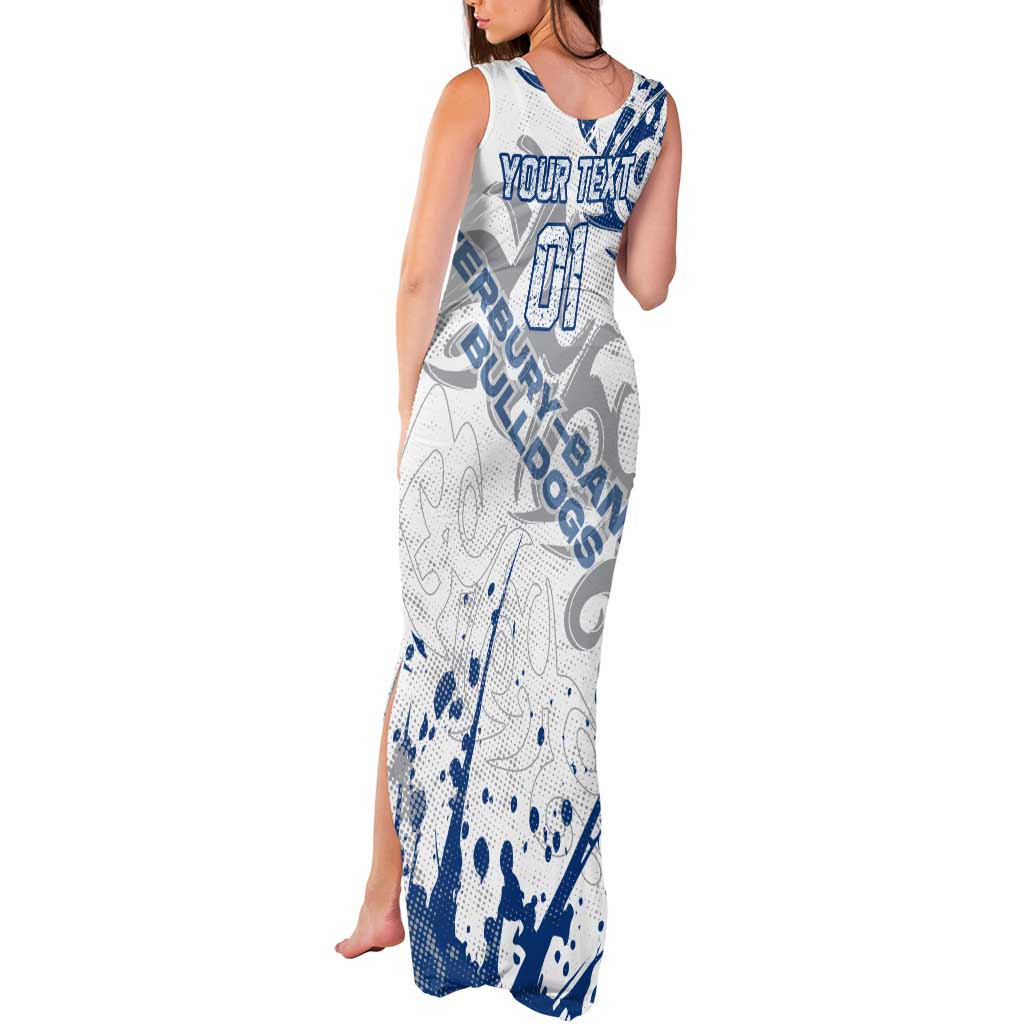 Personalized Canterbury-Bankstown Bulldogs Rugby Tank Maxi Dress Urban Street Graffiti Style - Distressed Splatter Elements