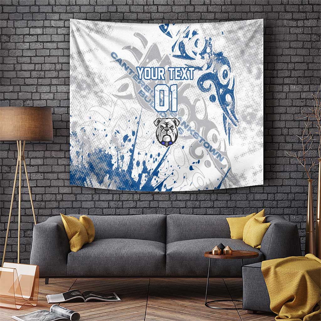 Personalized Canterbury-Bankstown Bulldogs Rugby Tapestry Urban Street Graffiti Style - Distressed Splatter Elements