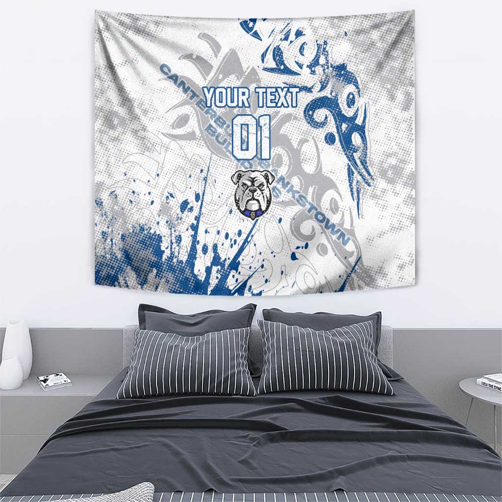 Personalized Canterbury-Bankstown Bulldogs Rugby Tapestry Urban Street Graffiti Style - Distressed Splatter Elements