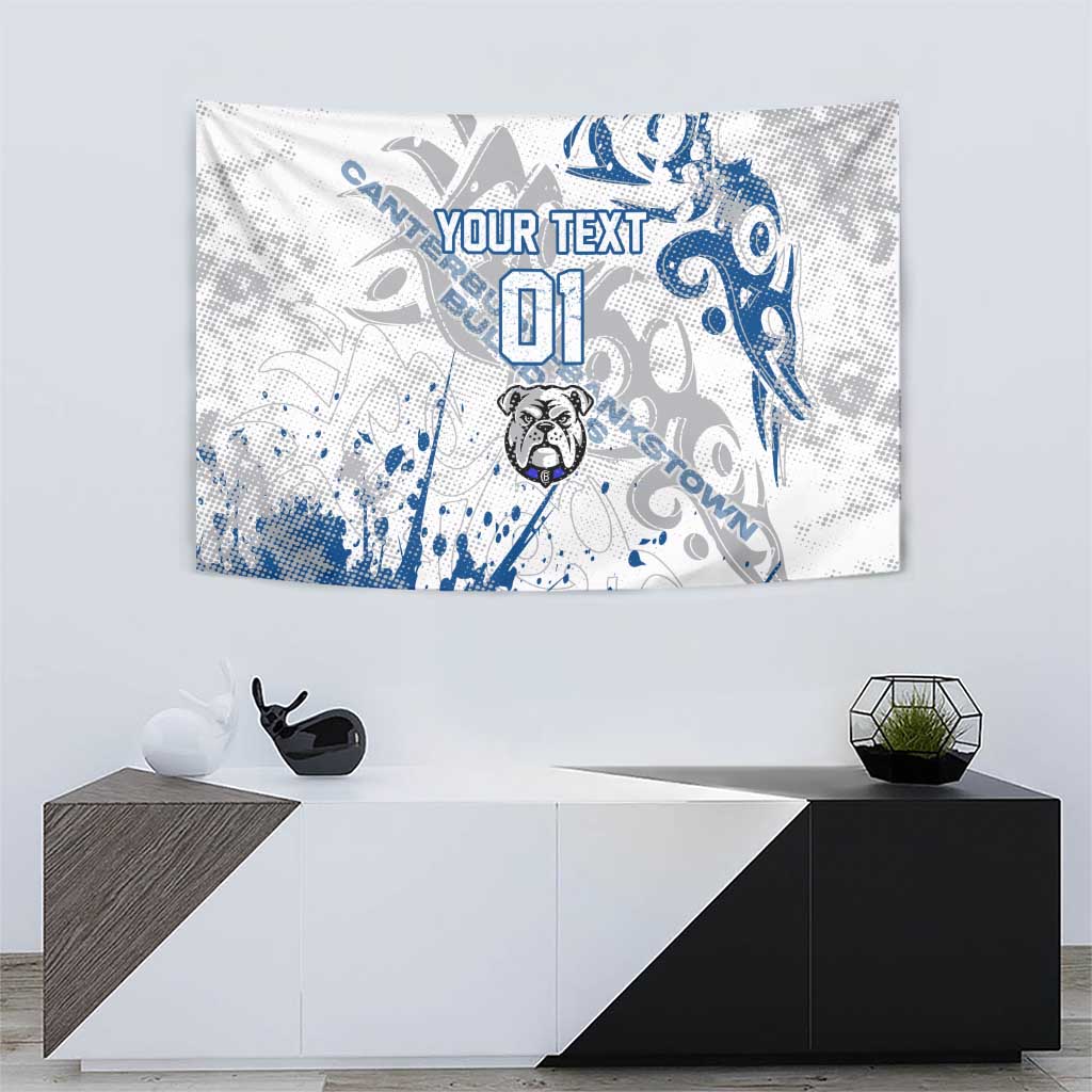 Personalized Canterbury-Bankstown Bulldogs Rugby Tapestry Urban Street Graffiti Style - Distressed Splatter Elements