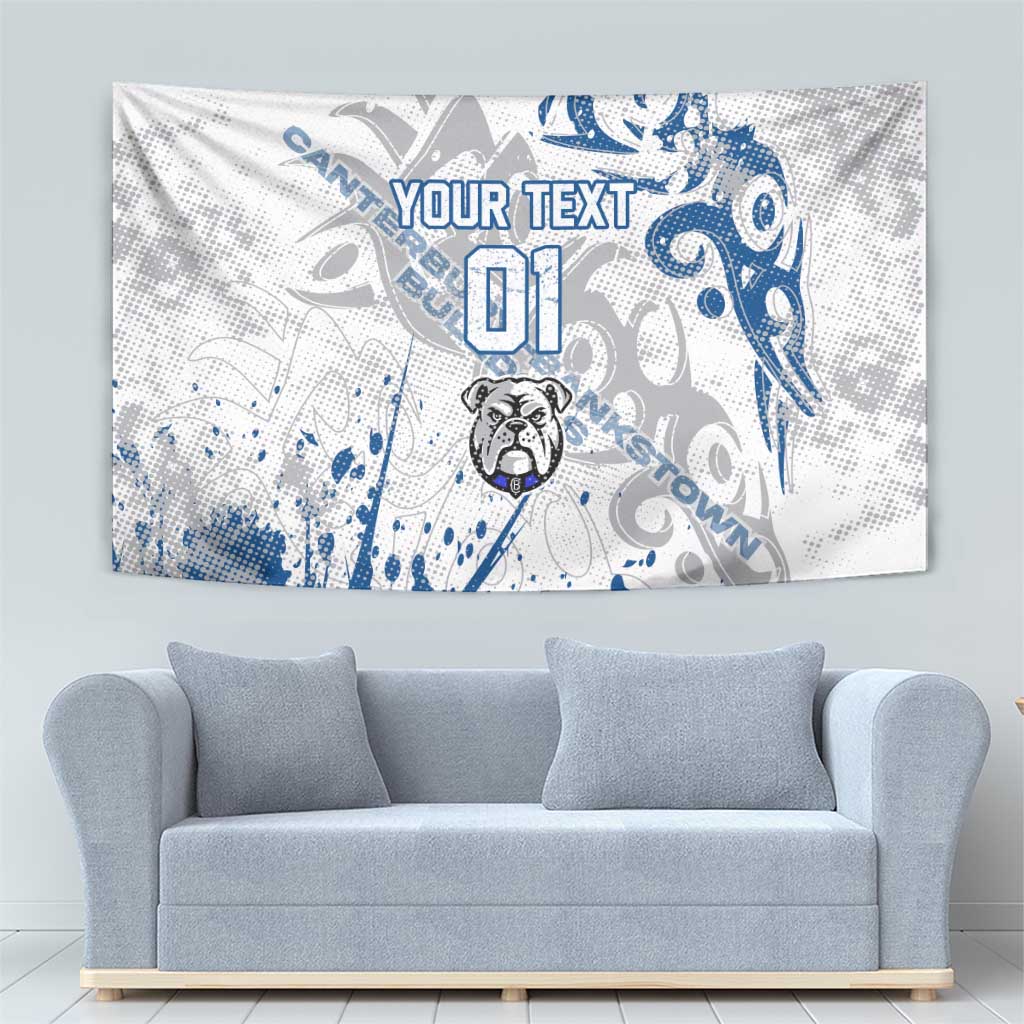 Personalized Canterbury-Bankstown Bulldogs Rugby Tapestry Urban Street Graffiti Style - Distressed Splatter Elements