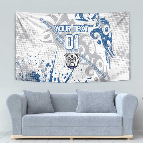 Personalized Canterbury-Bankstown Bulldogs Rugby Tapestry Urban Street Graffiti Style - Distressed Splatter Elements