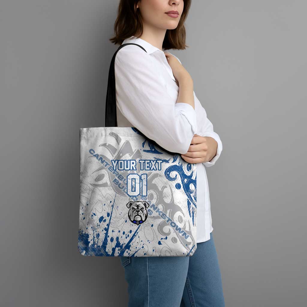 Personalized Canterbury-Bankstown Bulldogs Rugby Tote Bag Urban Street Graffiti Style - Distressed Splatter Elements