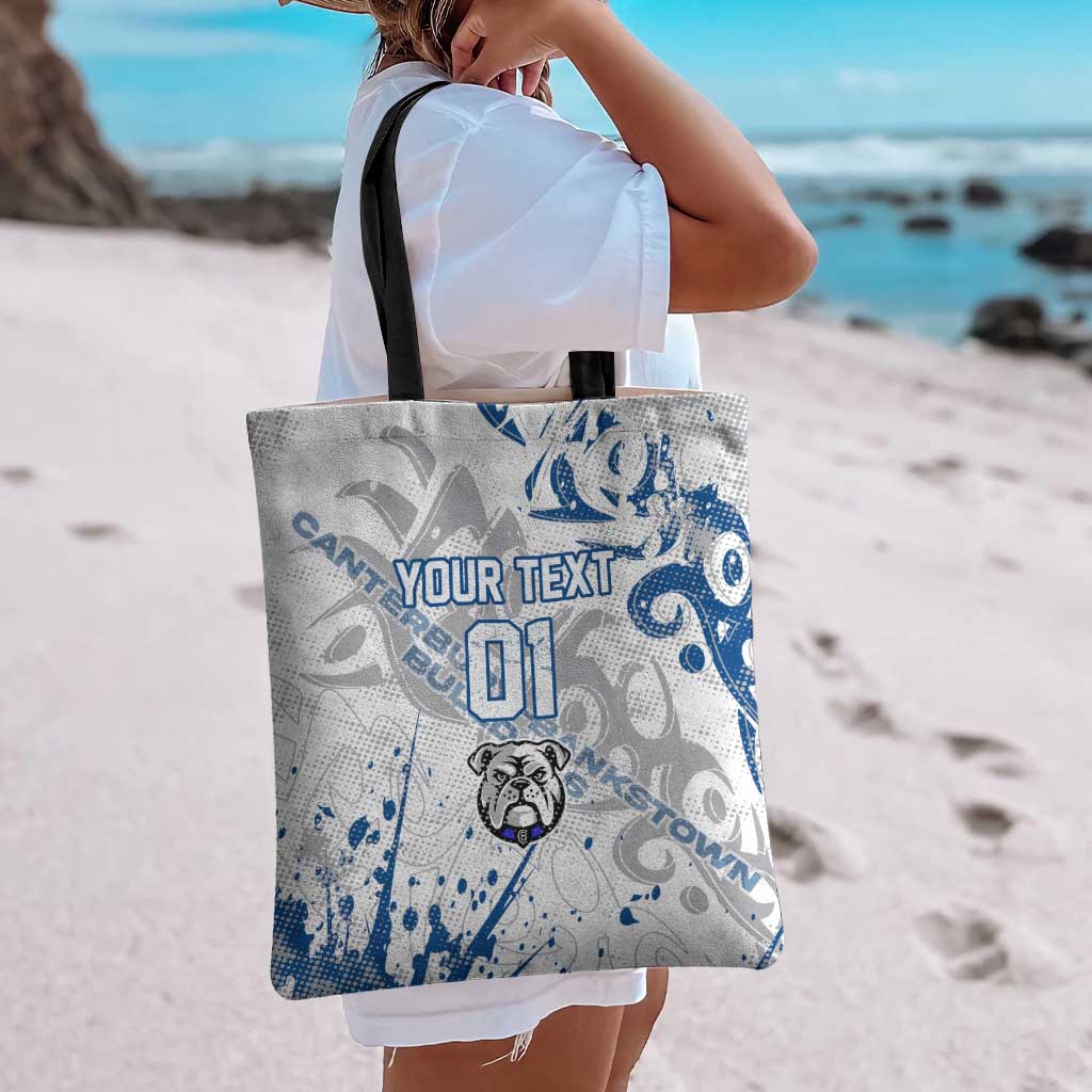 Personalized Canterbury-Bankstown Bulldogs Rugby Tote Bag Urban Street Graffiti Style - Distressed Splatter Elements