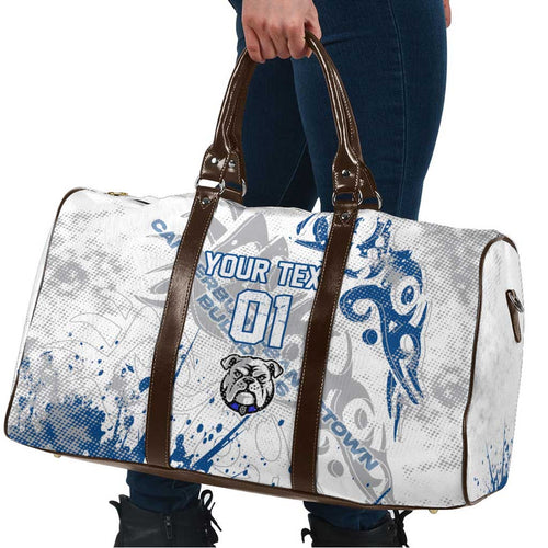 Personalized Canterbury-Bankstown Bulldogs Rugby Travel Bag Urban Street Graffiti Style - Distressed Splatter Elements