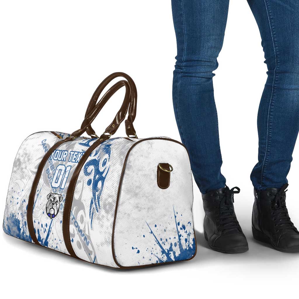 Personalized Canterbury-Bankstown Bulldogs Rugby Travel Bag Urban Street Graffiti Style - Distressed Splatter Elements