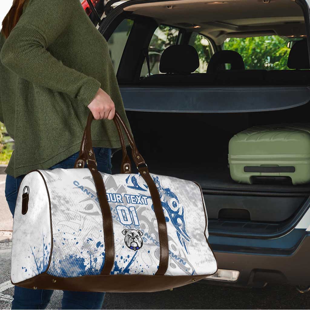 Personalized Canterbury-Bankstown Bulldogs Rugby Travel Bag Urban Street Graffiti Style - Distressed Splatter Elements