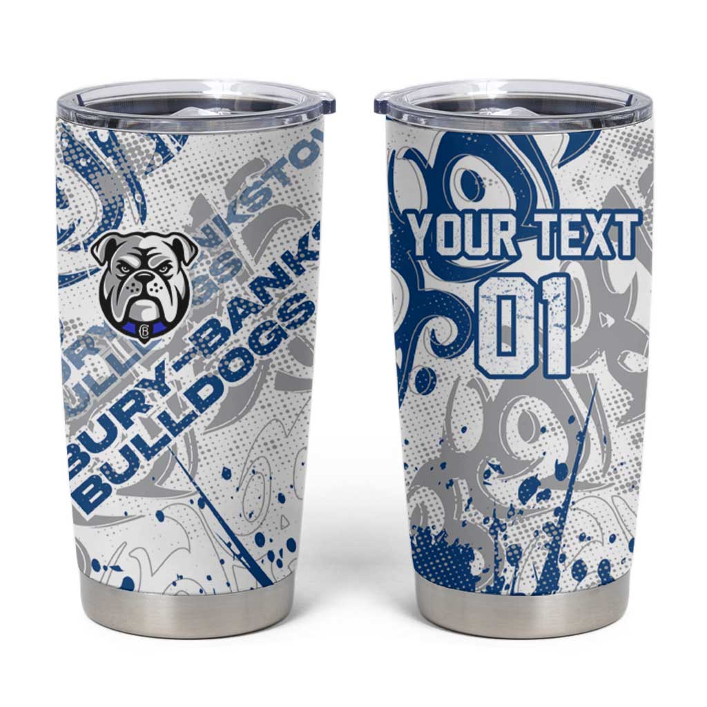 Personalized Canterbury-Bankstown Bulldogs Rugby Tumbler Cup Urban Street Graffiti Style - Distressed Splatter Elements