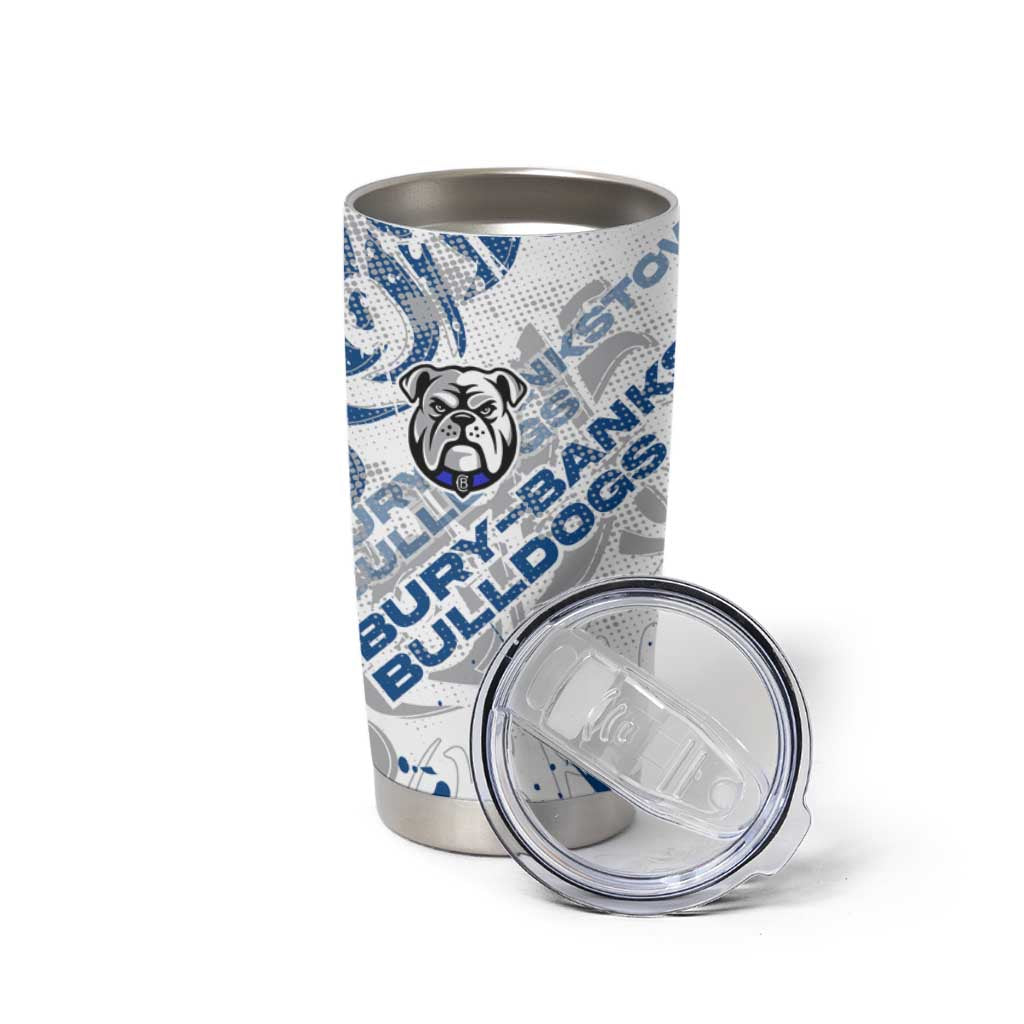 Personalized Canterbury-Bankstown Bulldogs Rugby Tumbler Cup Urban Street Graffiti Style - Distressed Splatter Elements