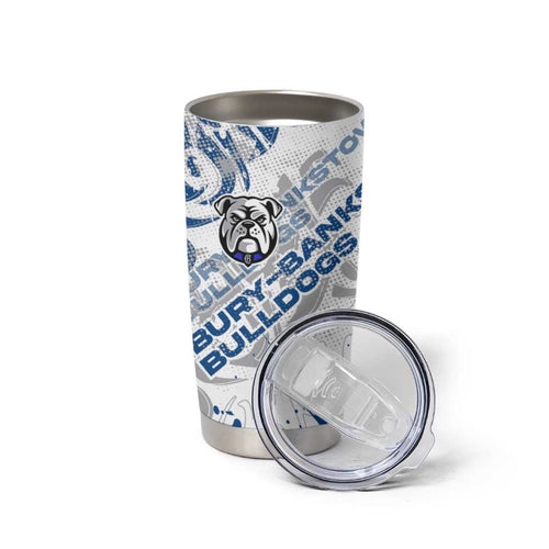 Personalized Canterbury-Bankstown Bulldogs Rugby Tumbler Cup Urban Street Graffiti Style - Distressed Splatter Elements