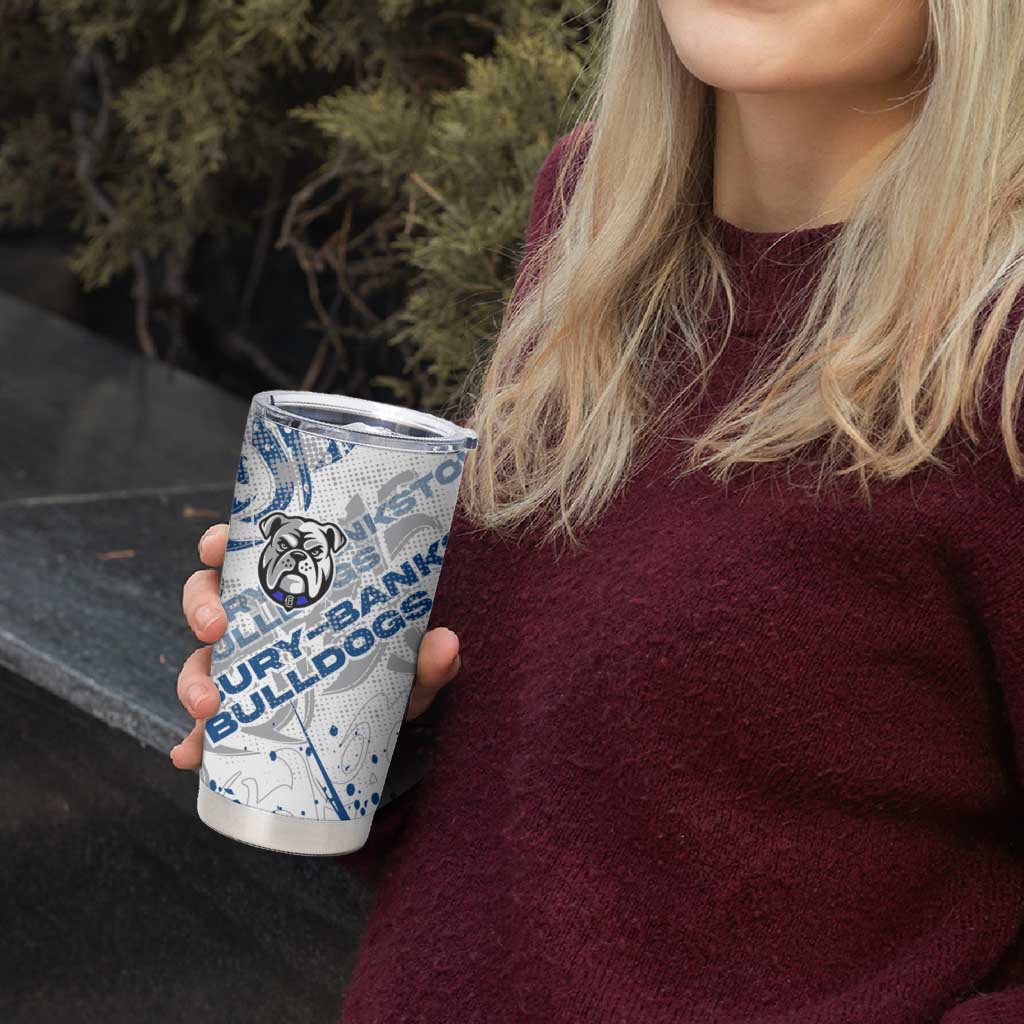 Personalized Canterbury-Bankstown Bulldogs Rugby Tumbler Cup Urban Street Graffiti Style - Distressed Splatter Elements