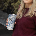 Personalized Canterbury-Bankstown Bulldogs Rugby Tumbler Cup Urban Street Graffiti Style - Distressed Splatter Elements