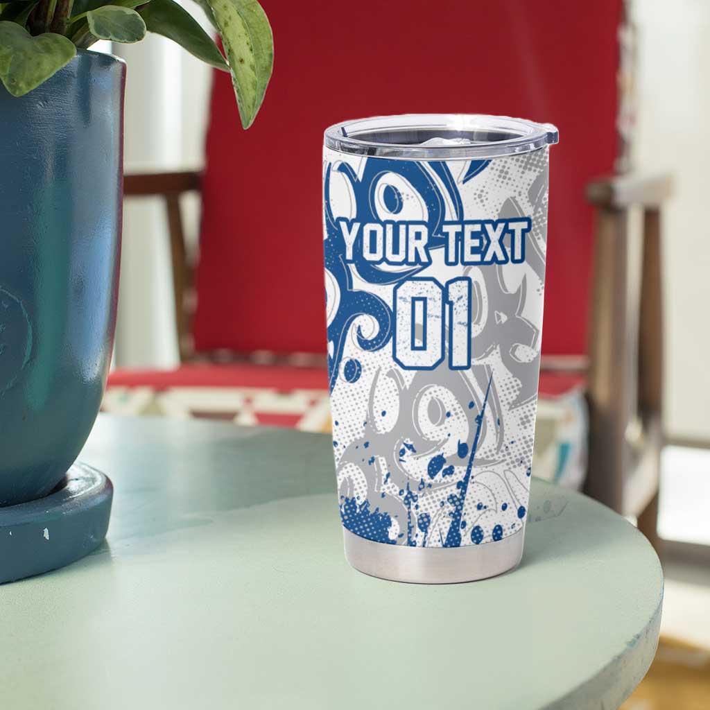 Personalized Canterbury-Bankstown Bulldogs Rugby Tumbler Cup Urban Street Graffiti Style - Distressed Splatter Elements