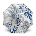 Personalized Canterbury-Bankstown Bulldogs Rugby Umbrella Urban Street Graffiti Style - Distressed Splatter Elements