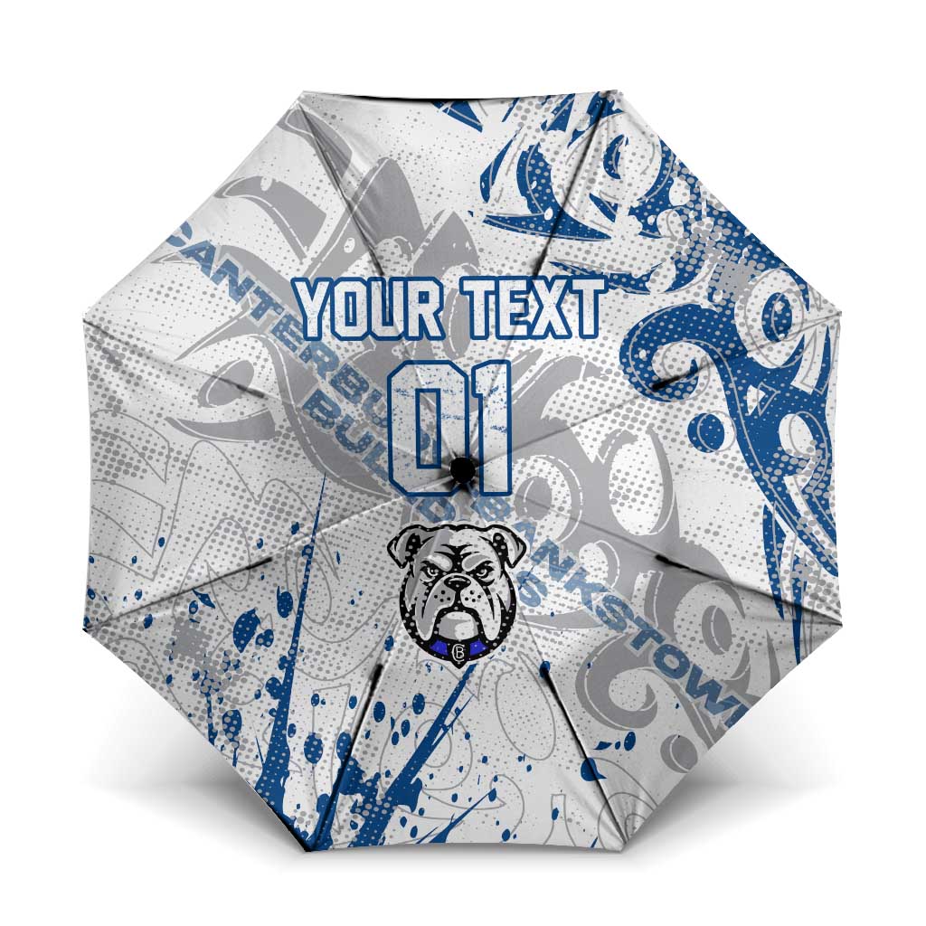 Personalized Canterbury-Bankstown Bulldogs Rugby Umbrella Urban Street Graffiti Style - Distressed Splatter Elements