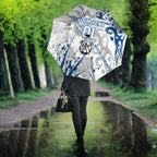 Personalized Canterbury-Bankstown Bulldogs Rugby Umbrella Urban Street Graffiti Style - Distressed Splatter Elements