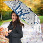 Personalized Canterbury-Bankstown Bulldogs Rugby Umbrella Urban Street Graffiti Style - Distressed Splatter Elements
