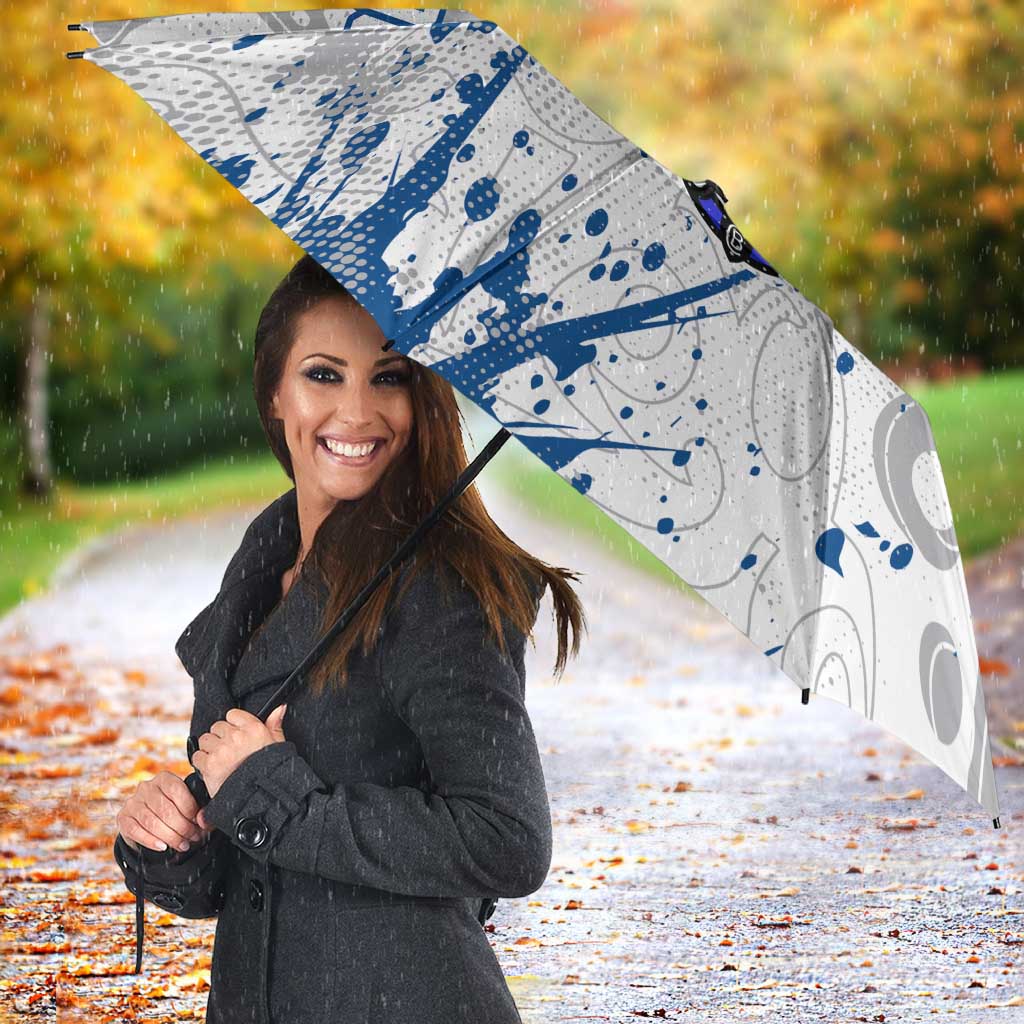 Personalized Canterbury-Bankstown Bulldogs Rugby Umbrella Urban Street Graffiti Style - Distressed Splatter Elements