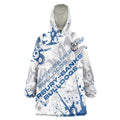 Personalized Canterbury-Bankstown Bulldogs Rugby Wearable Blanket Hoodie Urban Street Graffiti Style - Distressed Splatter Elements